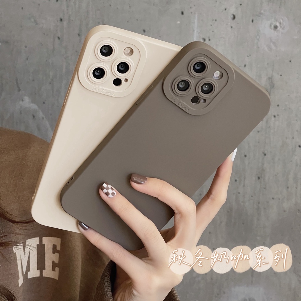 Ốp Điện Thoại Mềm Chống Sốc Màu Xám Cho iPhone 14 / 13 / 12 / 11 / XS / 8P / 7P