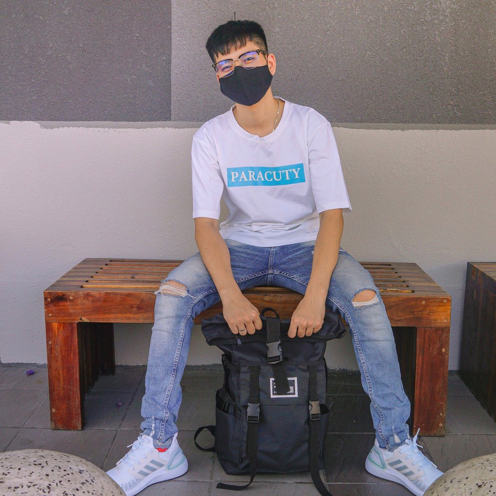 Áo thun nam nữ Unisex PARACUTY Logo Basic P07 chất liệu cotton 100%,co giãn 4 chiều,dày dặn,form rộng tay lỡ | BigBuy360 - bigbuy360.vn