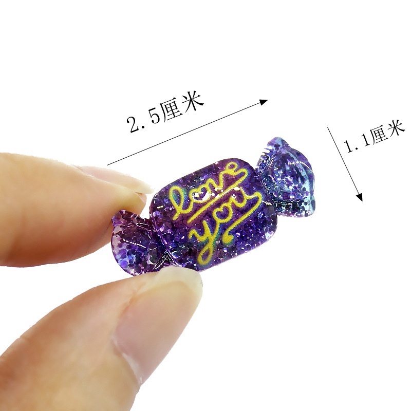 Bộ 5 mô hình viên kẹo bằng resin phối kim sa lấp lánh dùng cho trang trí