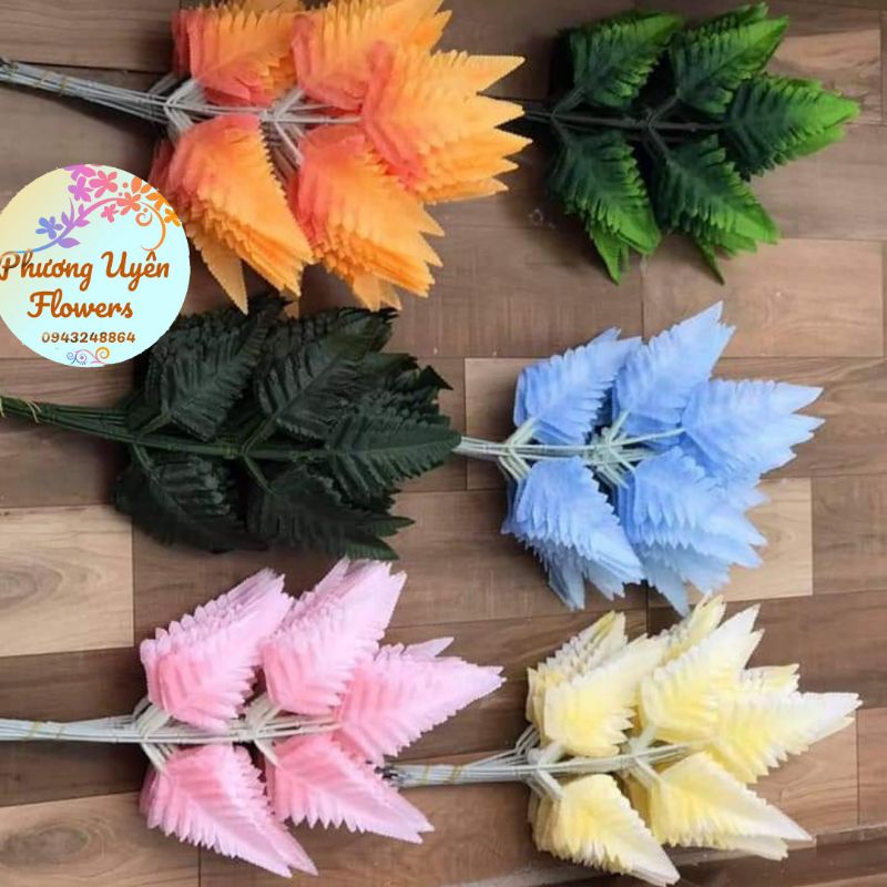 Sỉ 1 bó /10 Cành  Lá Dương Sỉ Trang Trí bình bát _ lá điểm trang trí