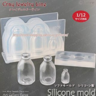 Khuôn silicone đổ resin hình chai lọ thủy tinh dollhouse miniature nhà búp bê