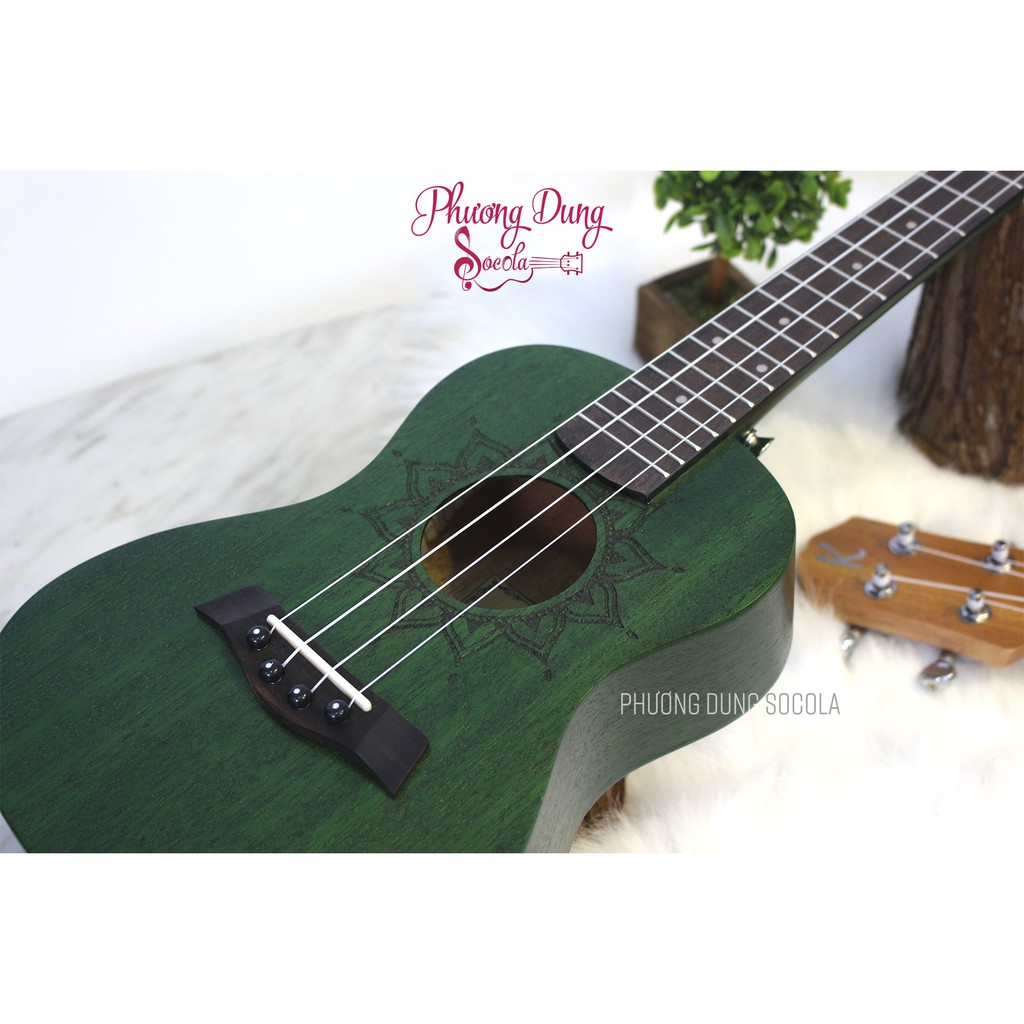 Đàn Ukulele Gỗ chính hãng Kaysen - Size Concert - Green