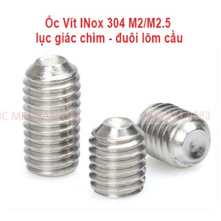 Ốc vít trí Inox 304 M2/M2.5  lục giác chìm đuôi lõm cầu