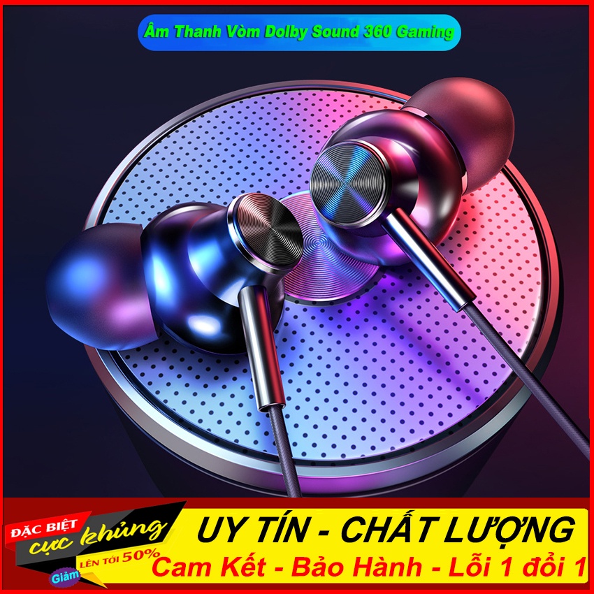 Tai nghe HiFi Bass Khủng có dây nhét tai chơi game nghe nhạc siêu chất lượng PhụKiệnZin360