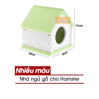 Nhà ngủ gỗ hamster 10x8x11cm - giao màu ngẫu nhiên