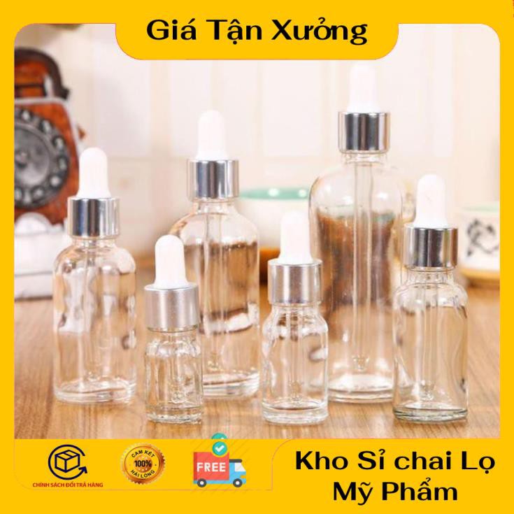 Lọ Chiết Serum ❤ TRÙM SỈ ❤ Lọ đựng tinh dầu 100ml bóp giọt Khoen Bạc chiết serum , phụ kiện du lịch