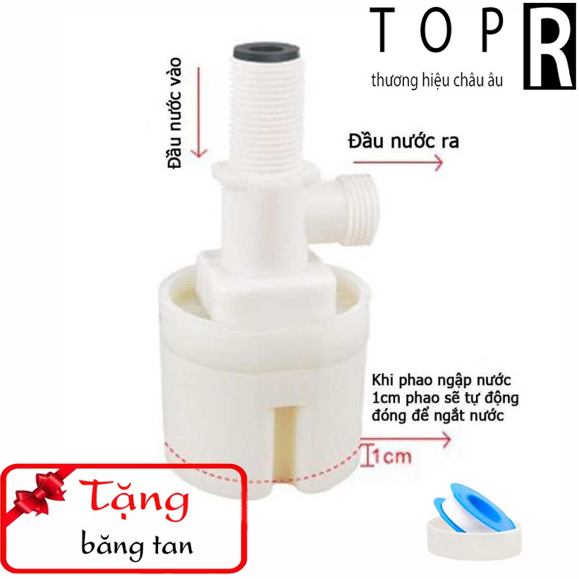 Phao nước tự động thế hệ mới - Phao bồn cầu - Van phao nhựa thông mình phi 21
