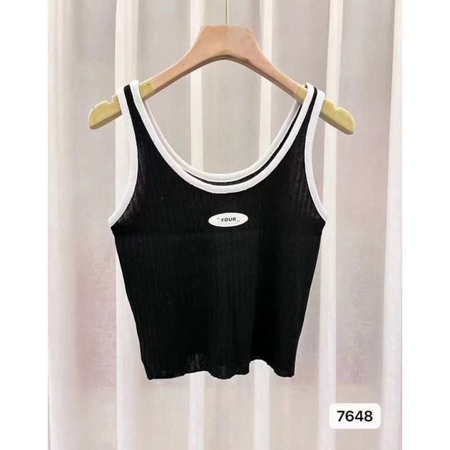 Áo sát nách NZN dệt kim dáng ôm ngắn phong cách phương Tây thời trang mùa hè cho nữ