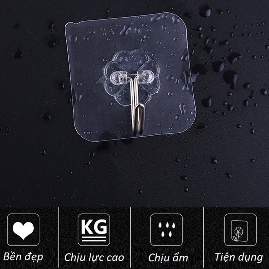 10 Móc Treo Trong Suốt Đa Năng, Móc Treo Chìa Khóa, Móc Dán Tường, Móc Treo Đồ Dùng Gia Đình. TakyHome 2213Set10