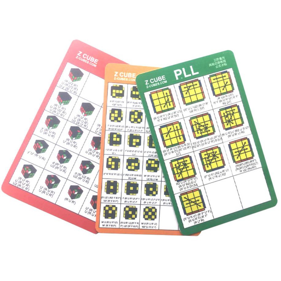 Bộ card công thức CFOP giải Rubik tốc độ cao - F2L OLL PLL