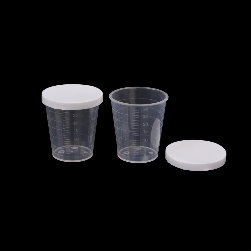 (Hàng Mới Về) Set 10 Cốc Nhựa Đựng Chất Lỏng Có Nắp Dung Tích 30ml