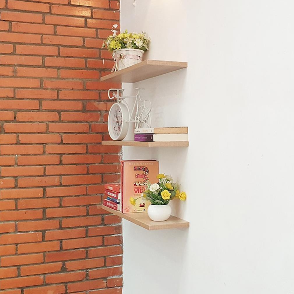 Bộ 3 Kệ Gỗ Trang Trí Treo Tường Giấu Chân 40cm x 15cm (Nhiều màu) KTT01