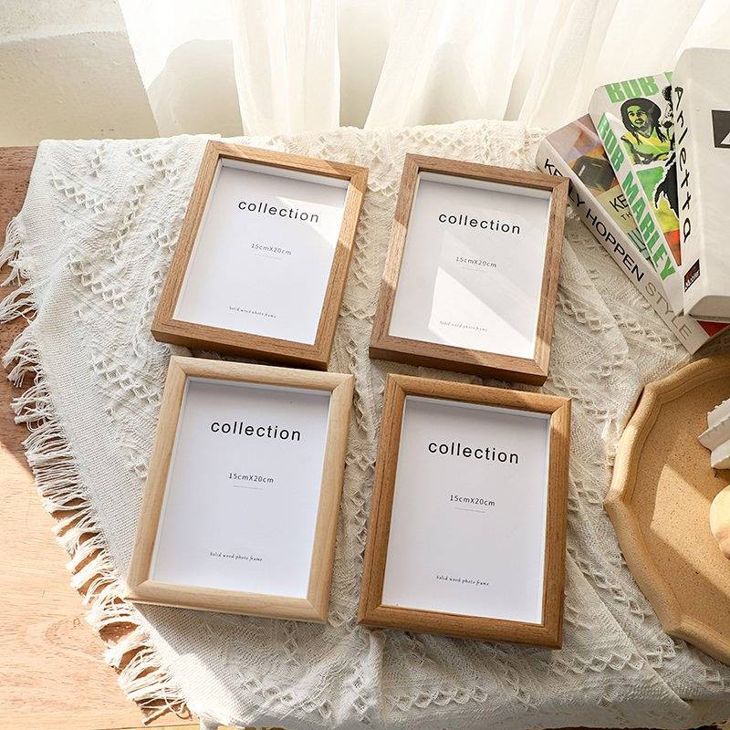  Solid Wood Texture Simple Specimen Small Photo Frame Decoration Plus Wash Photo Frame Picture Frame Printing Album Frame Photo Frame Pho Photo frame hanging on Wall Photo Frame cartoon creative photo frame European style family decoration in Taipei