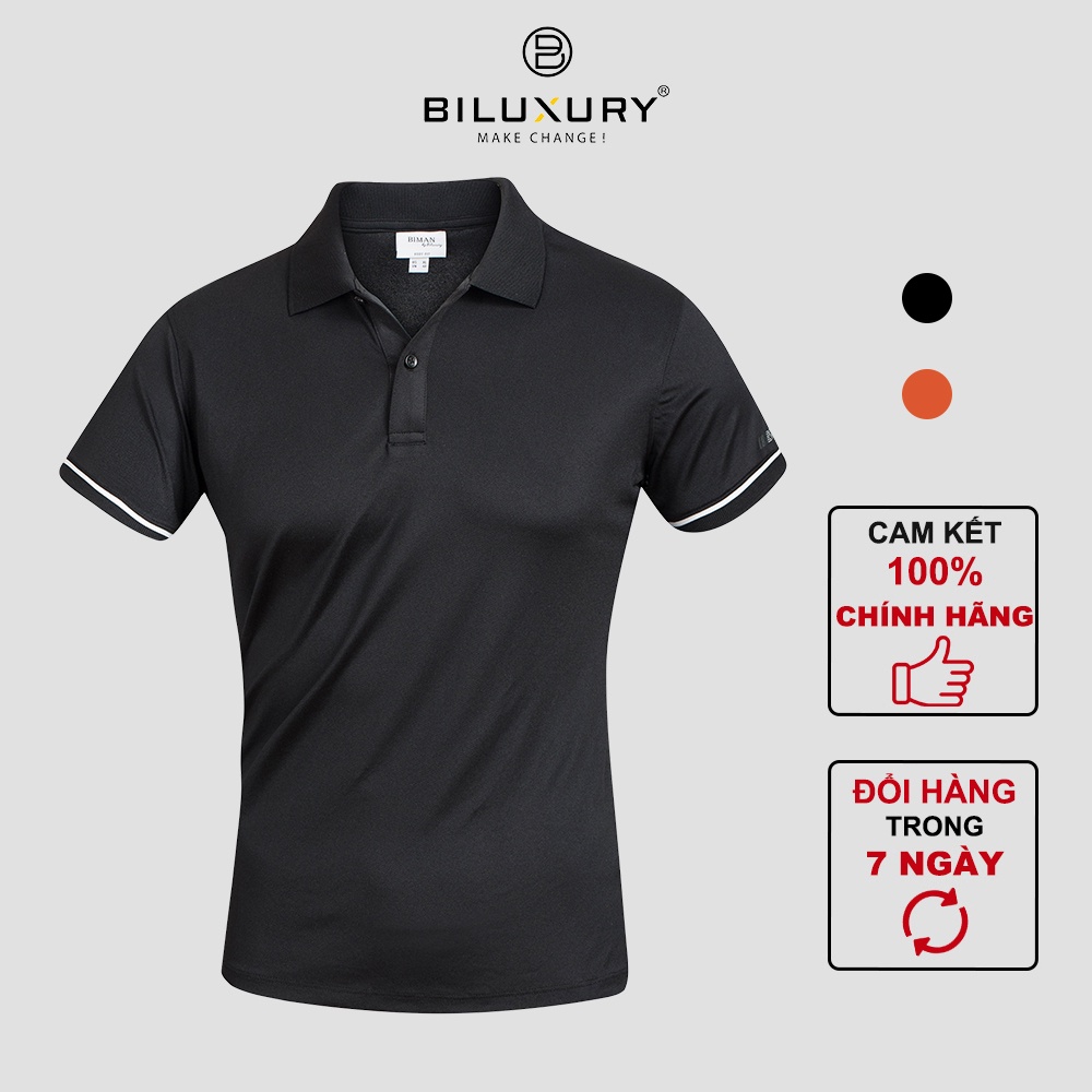 Áo polo nam thun cổ bẻ Biman by Biluxury bo tay phối màu trẻ trung lịch lãm 5APCT013