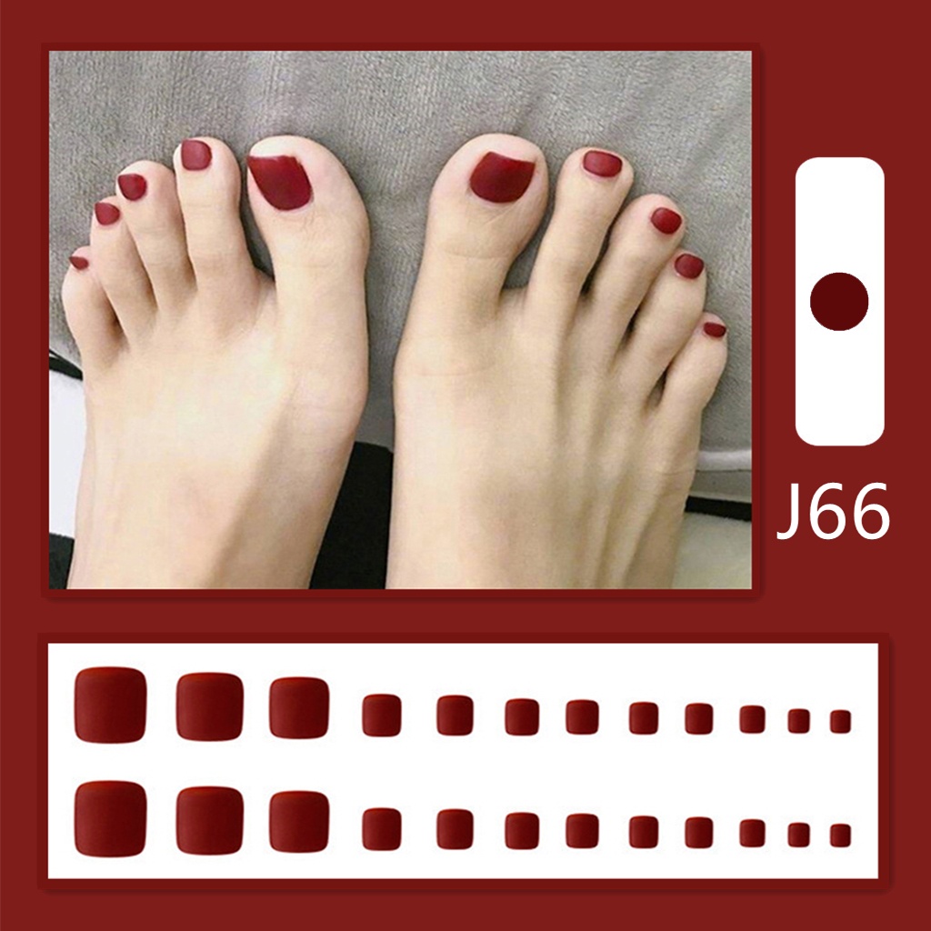 [Hàng mới về] Set 24 móng chân giả tự dính không cần dùng keo DIY