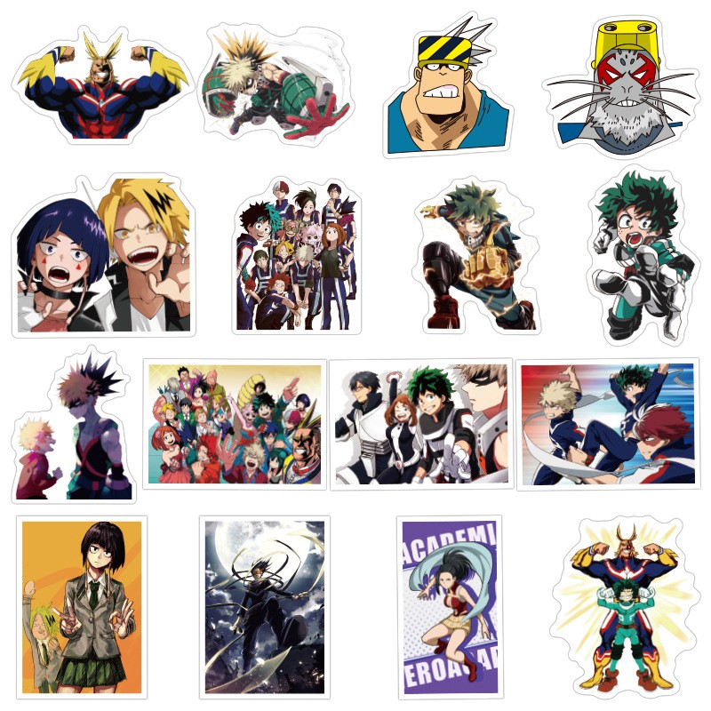 Miếng dán Sticker anime Boku no Hero Academia (My Hero Academia) trọn bộ 50 hình - In rõ ràng sắc nét khó tróc