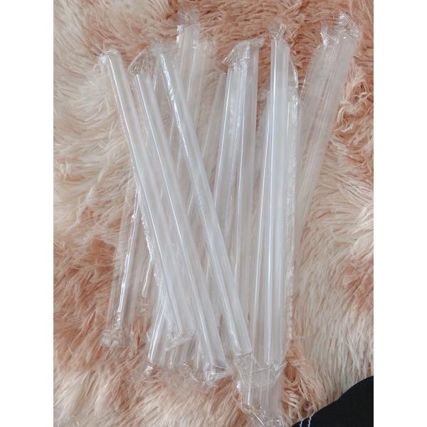 Ống Hút Nhựa Trong Suốt - Nhọn - Thẳng Phi 12, Ống Hút Trân Châu, Thạch, Topping..., Ống Hút Cao Cấp (1 bịch)