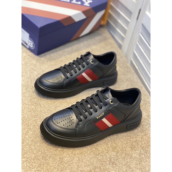 Giày thể thao nam màu đen phối đỏ thương hiệu Bally cao cấp