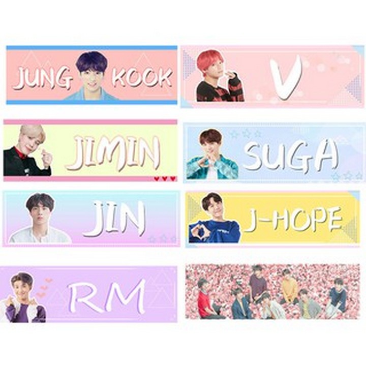 Banner BTS banner V Jungkook phụ kiện cổ vũ thần tượng in hình đẹp trang trí xinh xắn dễ thương