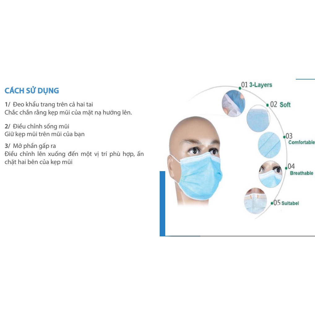 Khẩu trang y tế 4 lớp , khẩu trang kháng khuẩn CỬU LONG , hàng chính hãng bộ y tế khuyên dùng ( hộp 50 cái) Shop | BigBuy360 - bigbuy360.vn