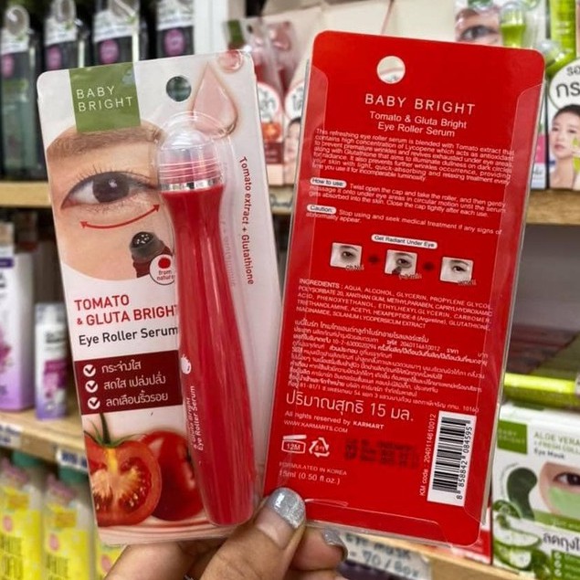 Bút Lăn Sáng Da Vùng Mắt Baby Bright Tomato & Gluta Eye Roller Serum