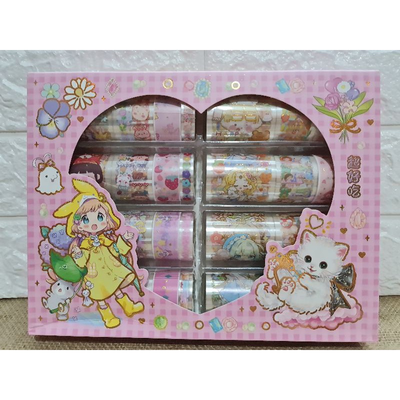 Set 4 cuộn washitape- sticker trong suốt nhiều size từ khổng lồ đến size vừa, mẫu đẹp