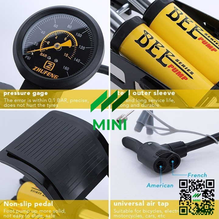 Bơm hơi đạp chân 2 xi lanh BEE J44B-01