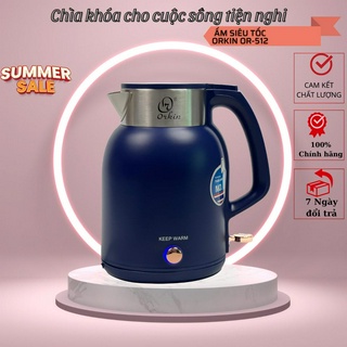 Ấm đun nước siêu tốc inox 304 giữ nhiệt orkin thái lan or515 dung tích 2l