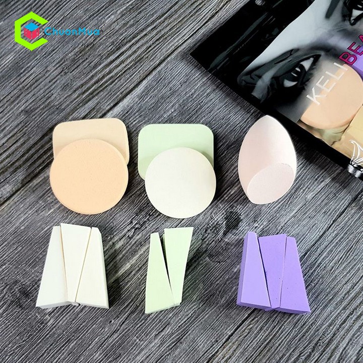 Bộ Bông Phấn Trang Điểm Kelli -  Bông Mút Trang Điểm | BigBuy360 - bigbuy360.vn