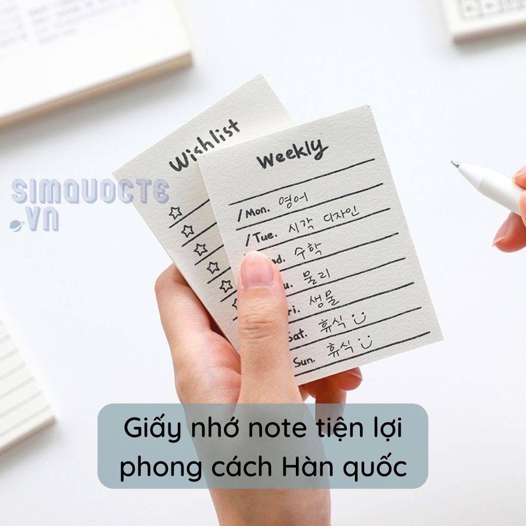 Giấy note ghi nhớ, giấy nhớ sẵn mẫu tiện lợi phong cách Hàn quốc