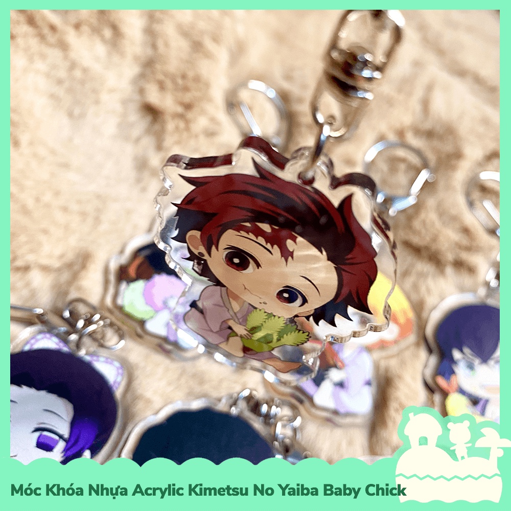 [Sẵn VN - NowShip] Móc Khóa Keychain Acrylic Nhựa Trong Kimetsu No Yaiba Demon Slayer Baby Chip