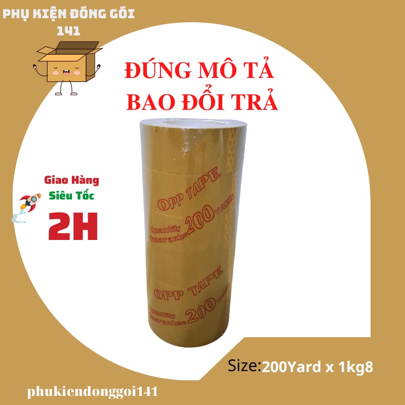 Băng keo đục 1.8kg 200yard (6 cuộn/cây) chất lượng cao đóng gói hàng hóa