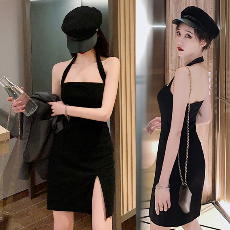 Đầm Ôm Cổ Yếm Thiết Kế Xẻ Tà Quyến Rũ Cho Nữ