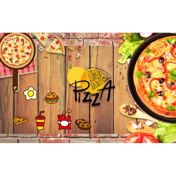 Tranh decal trang trí quán pizza nhận đặt kích thước yêu cầu