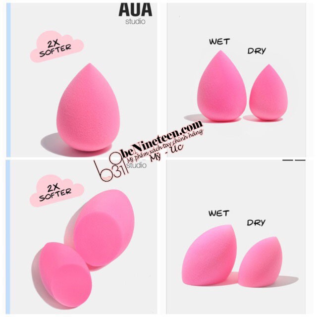 [SẴN, BILL US] Mút Trang Điểm Giọt Nước AOA Studio Wonder Blender Siêu Mềm nhiều dòng [beNineteen]
