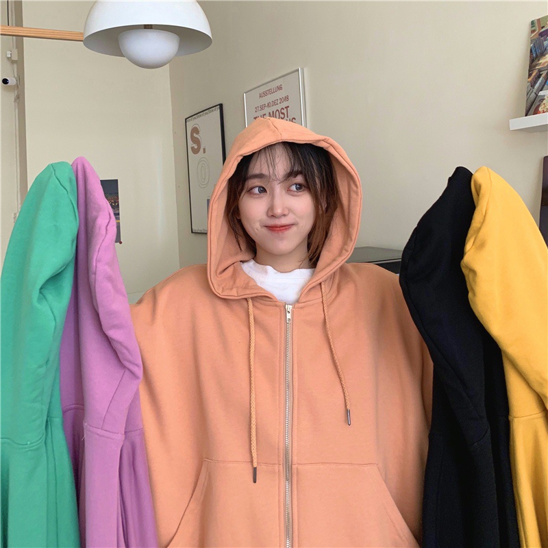 Áo khoác thể thao SUXI tay dài màu sắc đơn giản thời trang cho nữ