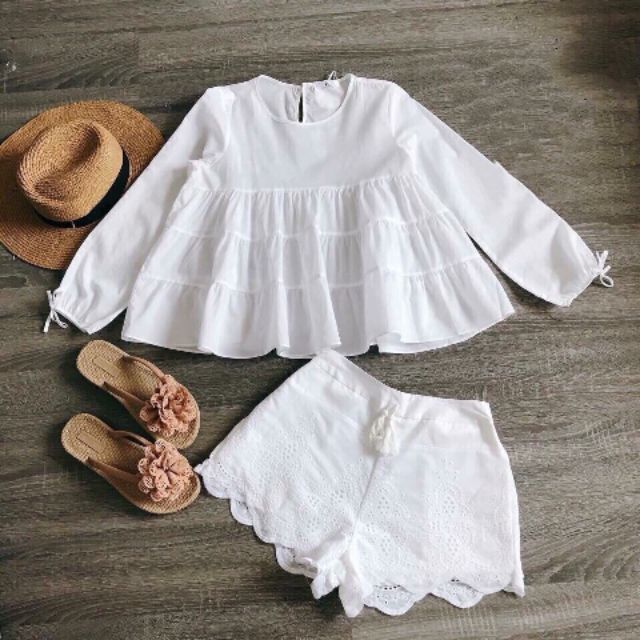 Set peplum quần ren hot hit