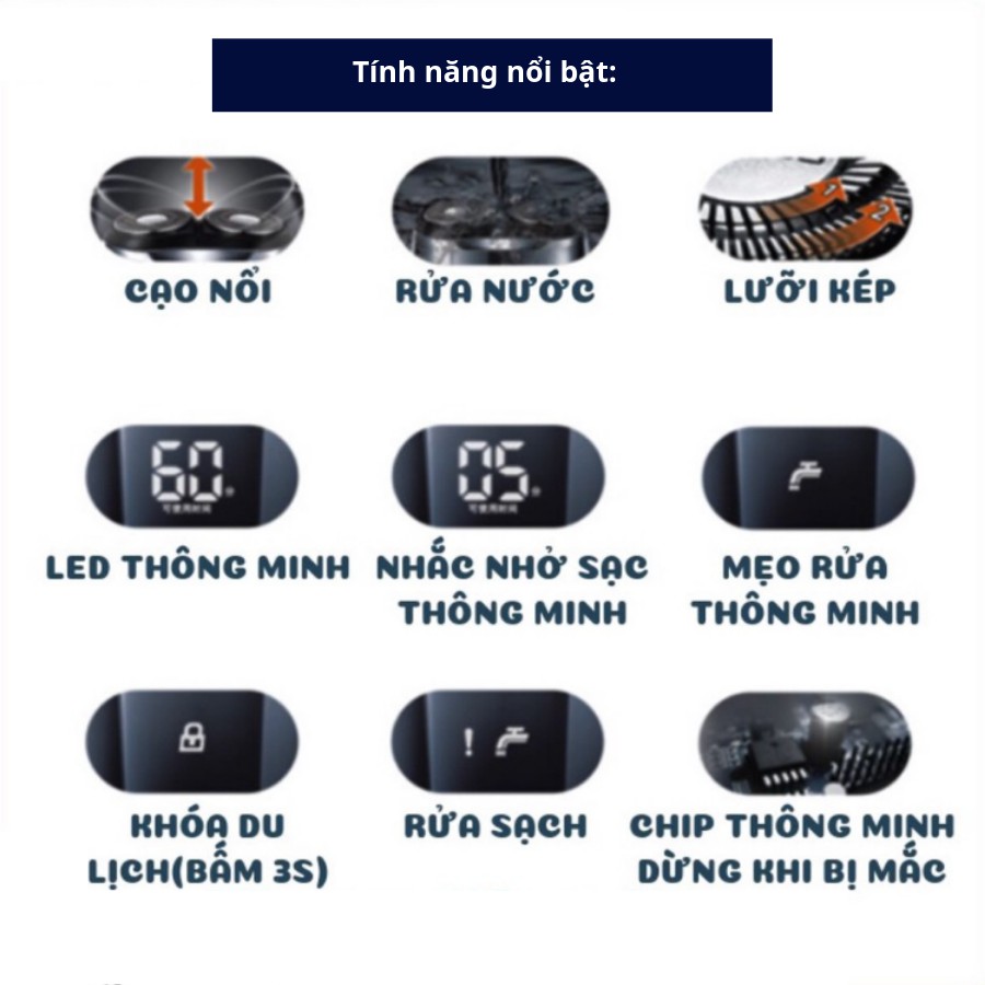 Máy cạo râu flyco fs808 hàng chính hãng [Chống nước cực tốt] bảo hành 24 tháng mới