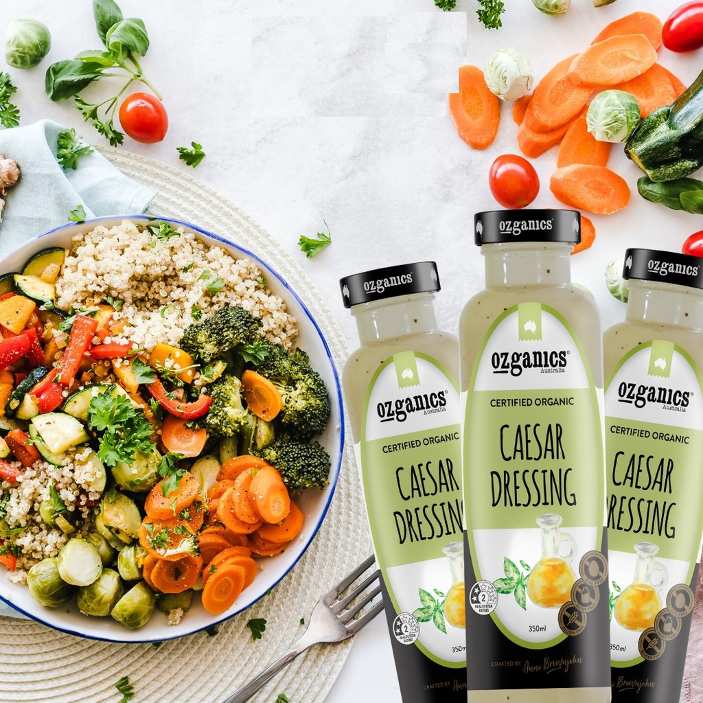 Sốt Salad Hữu Cơ Caesar Ozganics - ORGANIC Caesar Dressing Salad - Chai 350ml