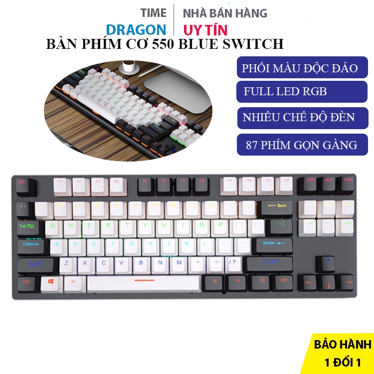 Bàn phím cơ K550 gaming đèn LED nhiều chế độ cực đỉnh blueswitch chất lượng