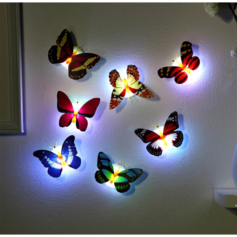 Đèn LED 3D hình bướm đổi màu trang trí tường