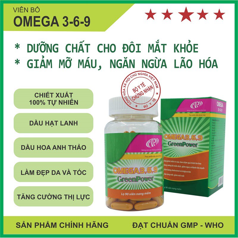 Viên bổ Omega 369 tự nhiên, từ Dầu hoa anh thảo và Dầu hạt lanh