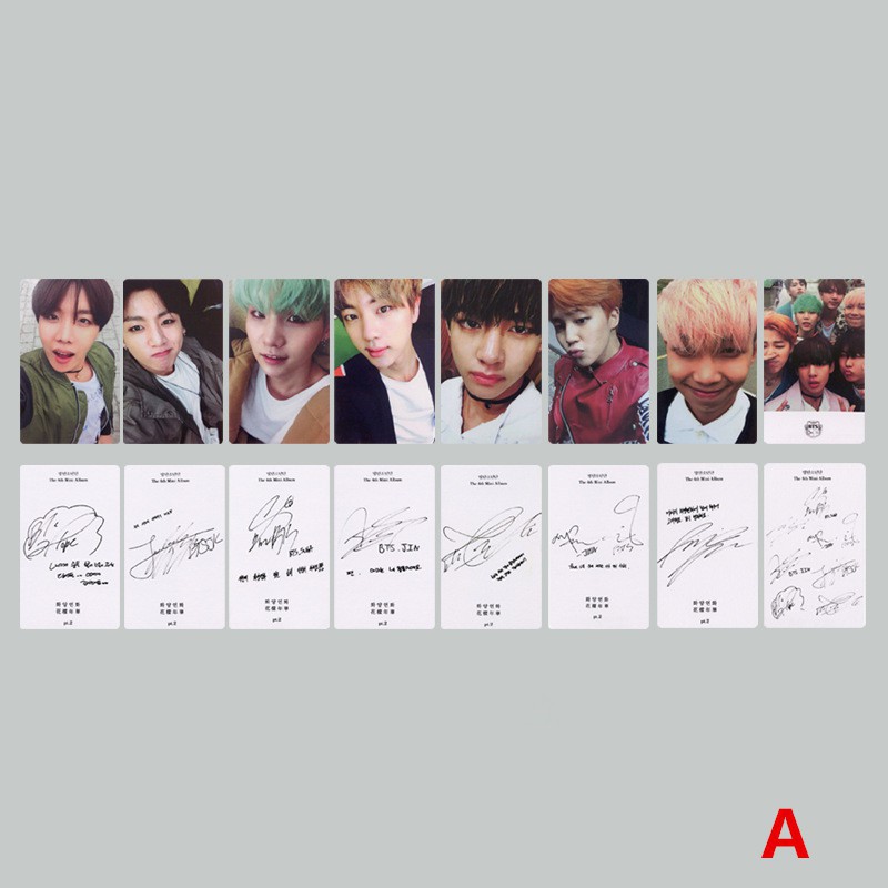 Bộ 8 tấm card nhóm BTS có chữ kí