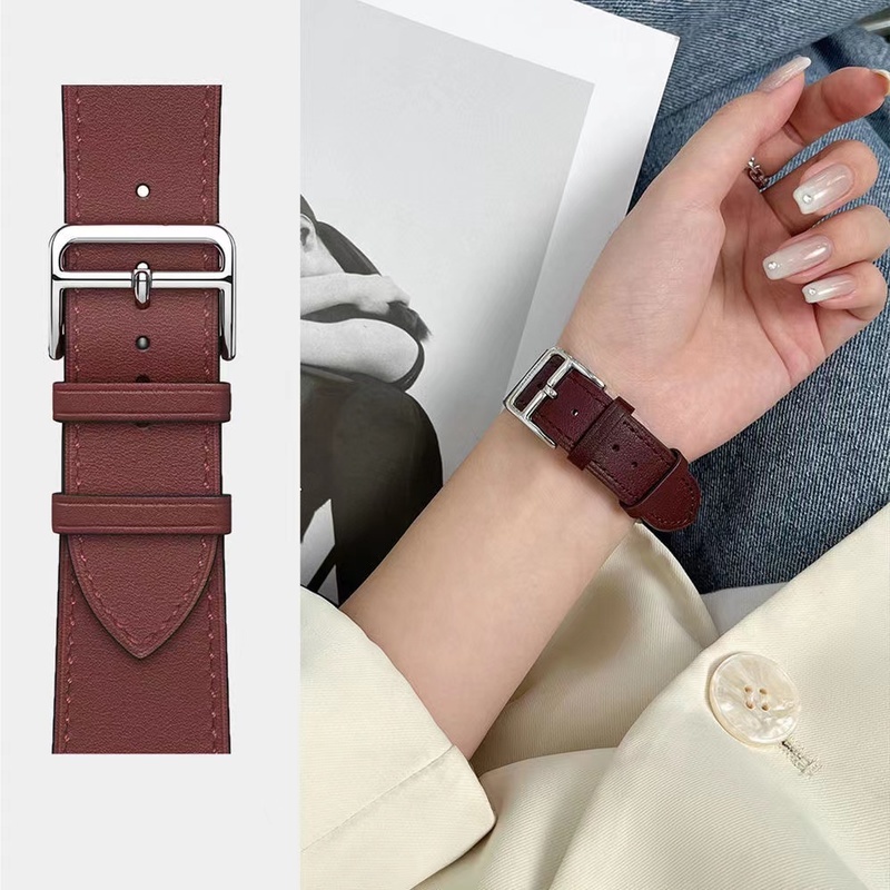 Dây Đeo Bằng Da Thay Thế Dành Cho Đồng Hồ Thông Minh Apple watch 44mm 45mm 41mm 40mm 42mm 38mm iWatch series 3 4 5 6 SE 7