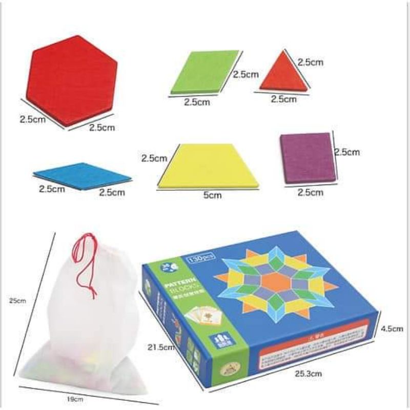 Bộ ghép hình tangram 130 chi tiết đồ chơi gỗ trí tuệ