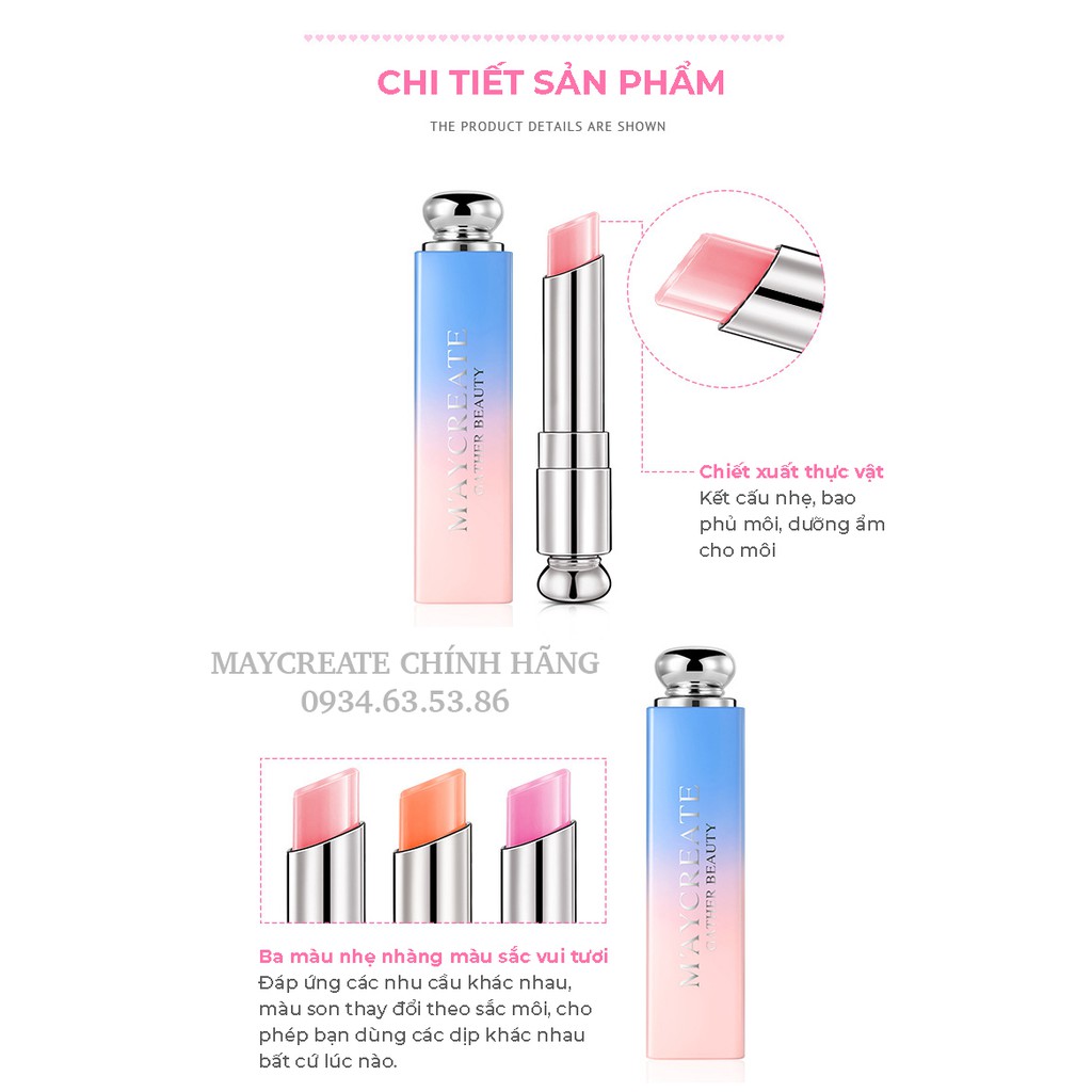 Son Dưỡng Ẩm Môi Có Mầu Maycreate Lipice Hàng Nội Địa Trung. | BigBuy360 - bigbuy360.vn