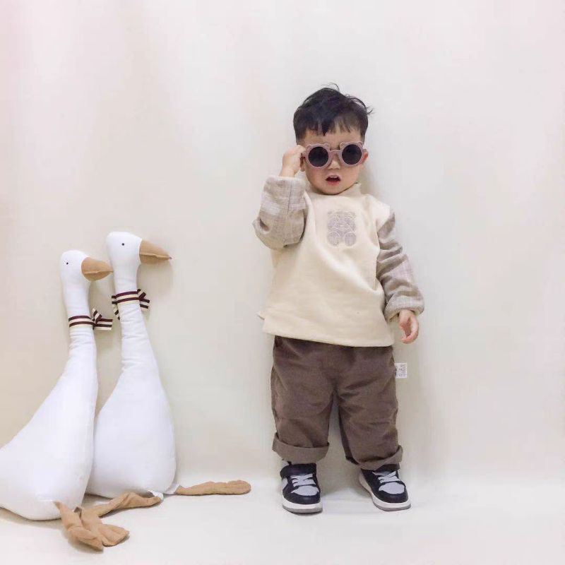 Kính trẻ em - Kính mắt râm Gọng tròn tai Gấu chống tia UV cho bé trai bé gái từ 1-4 tuổi phong cách Hàn Quốc