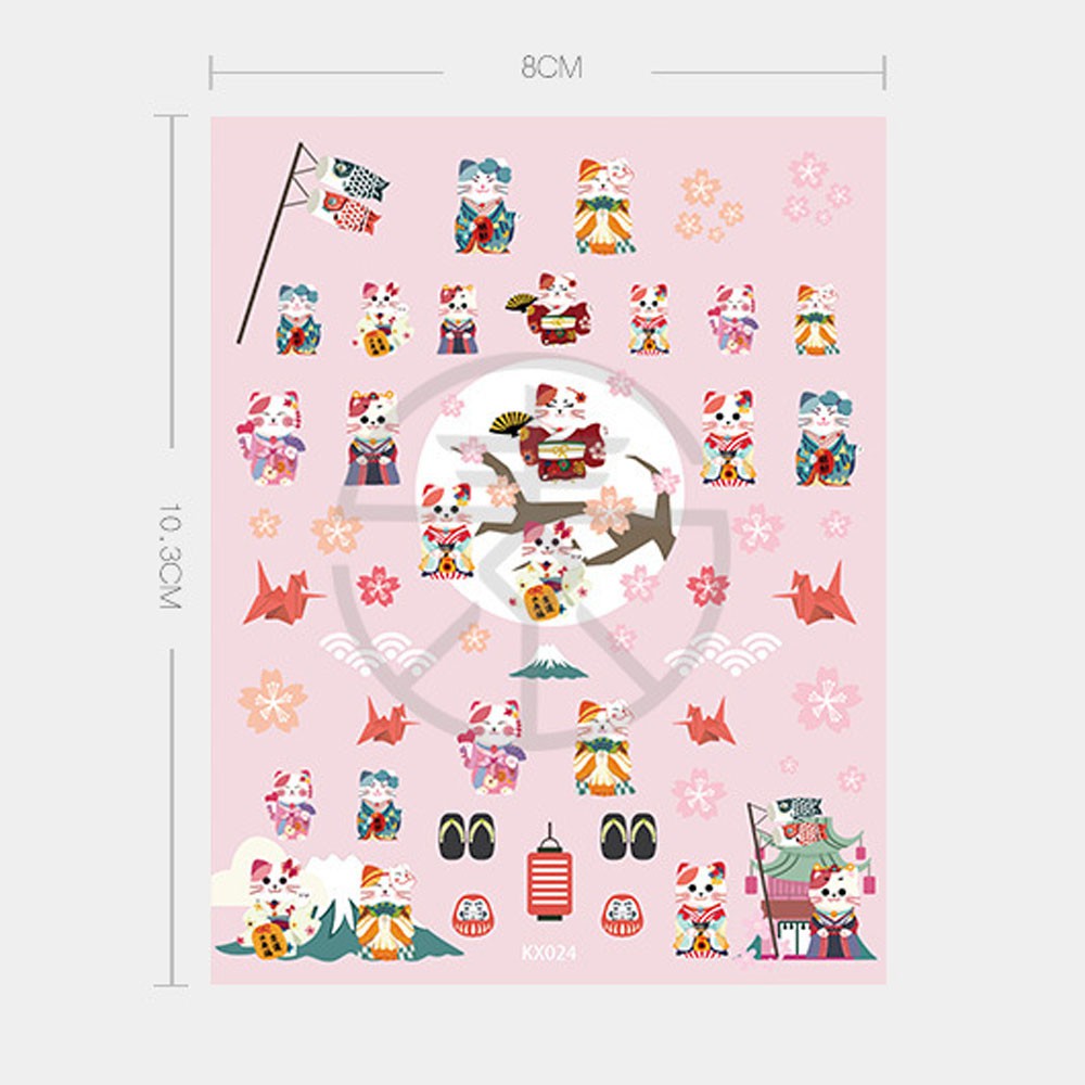 [Hàng mới về] Miếng hình dán trang trí móng tay 3D 5D mỏng tự dính chuyên dụng cho salon phong cách Nhật Bản