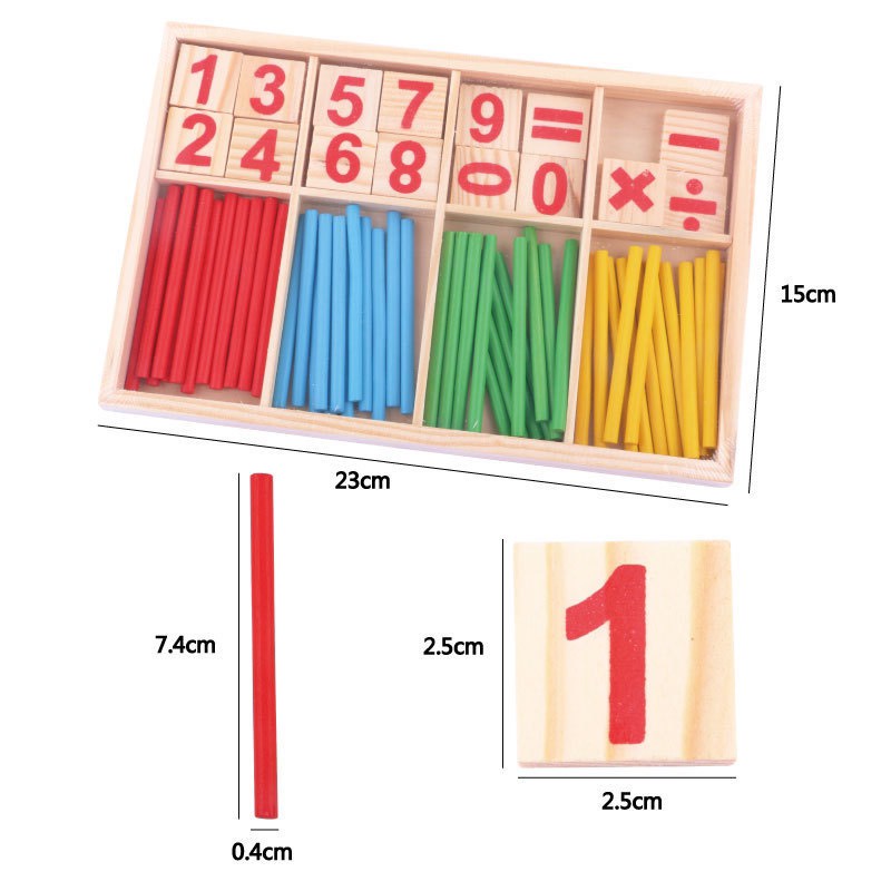 Bộ que tính và các chữ số, phép tính học toán thông minh cho bé bằng gỗ, bảng tính học toán cho trẻ - Đồ chơi toán học