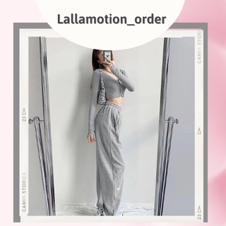 Quần jogger bom nỉ len tăm nam nữ hách dáng bo chun dây rút ống rộng LALLAMOTION 27